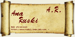Ana Ruski vizit kartica